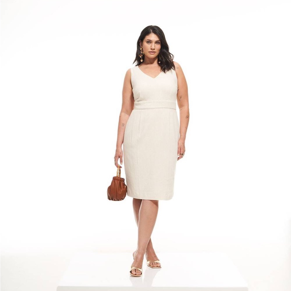 NWT Addition Elle Sleeveless Straight-Fit Woven Dress